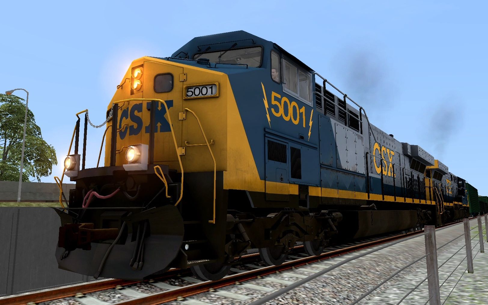 模拟火车tsc:ac6000cw型内燃机车(csx铁路公司) 迈阿密小货车