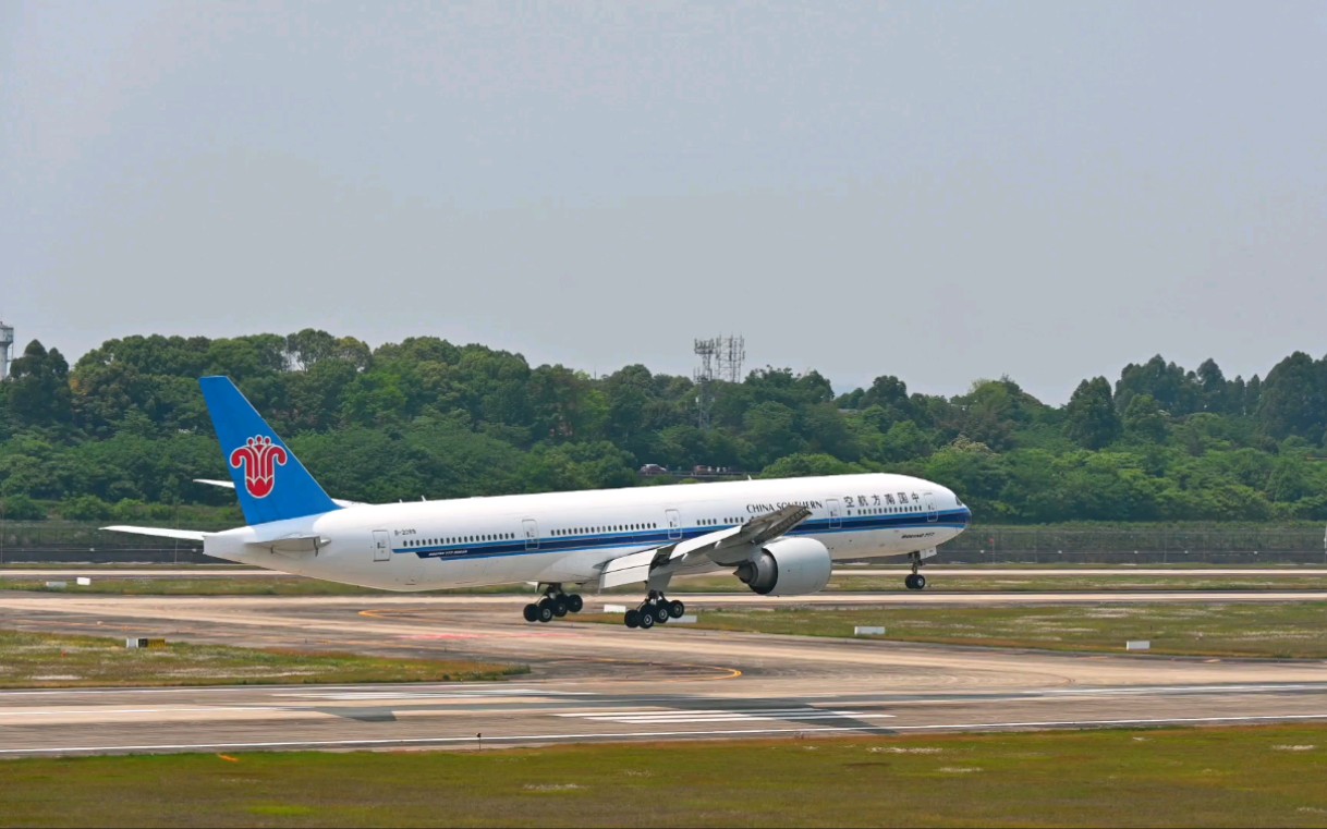 南航777大长棍起飞降落_哔哩哔哩_bilibili