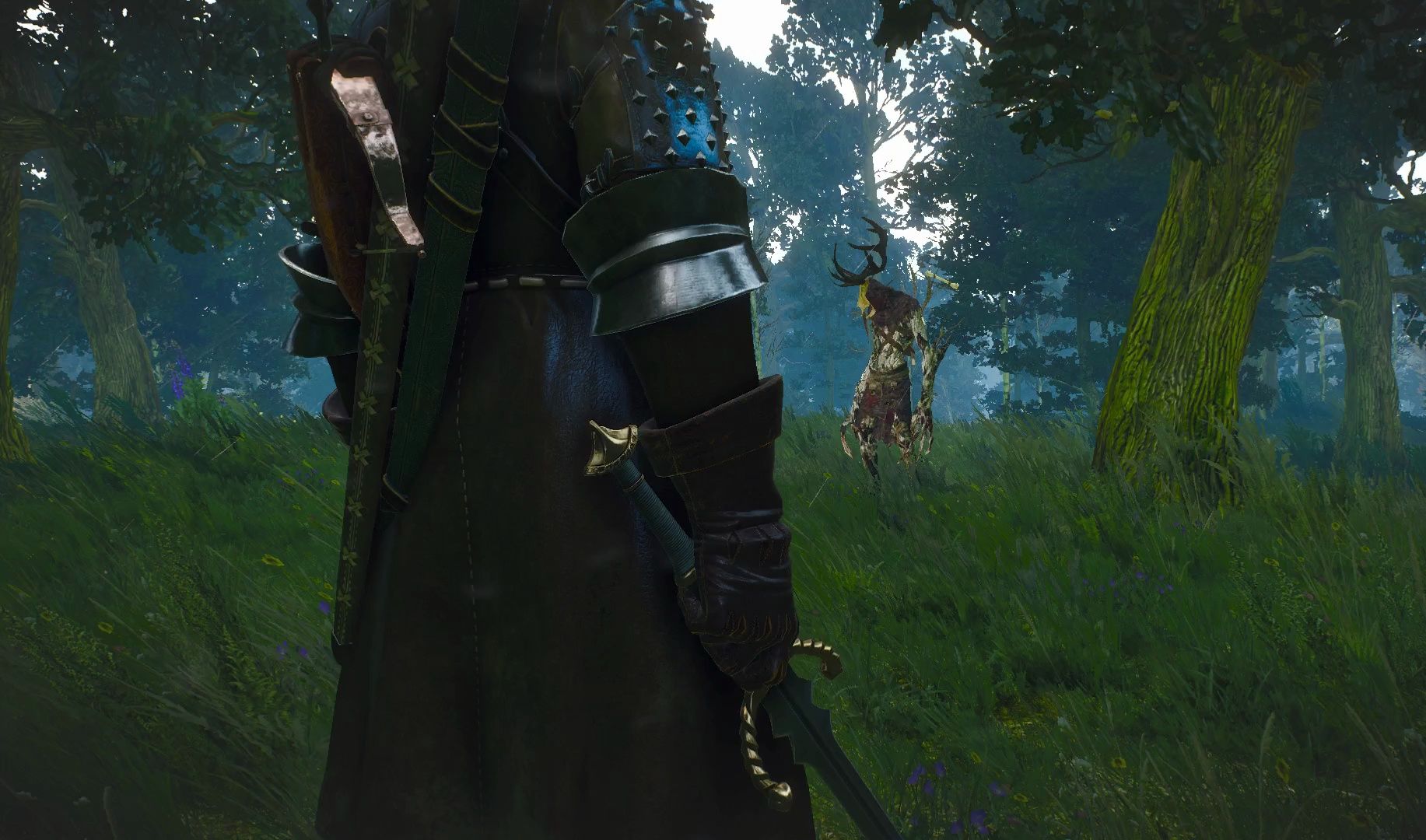 巫师3狂猎 森林之王 遗物钢剑黑独角兽