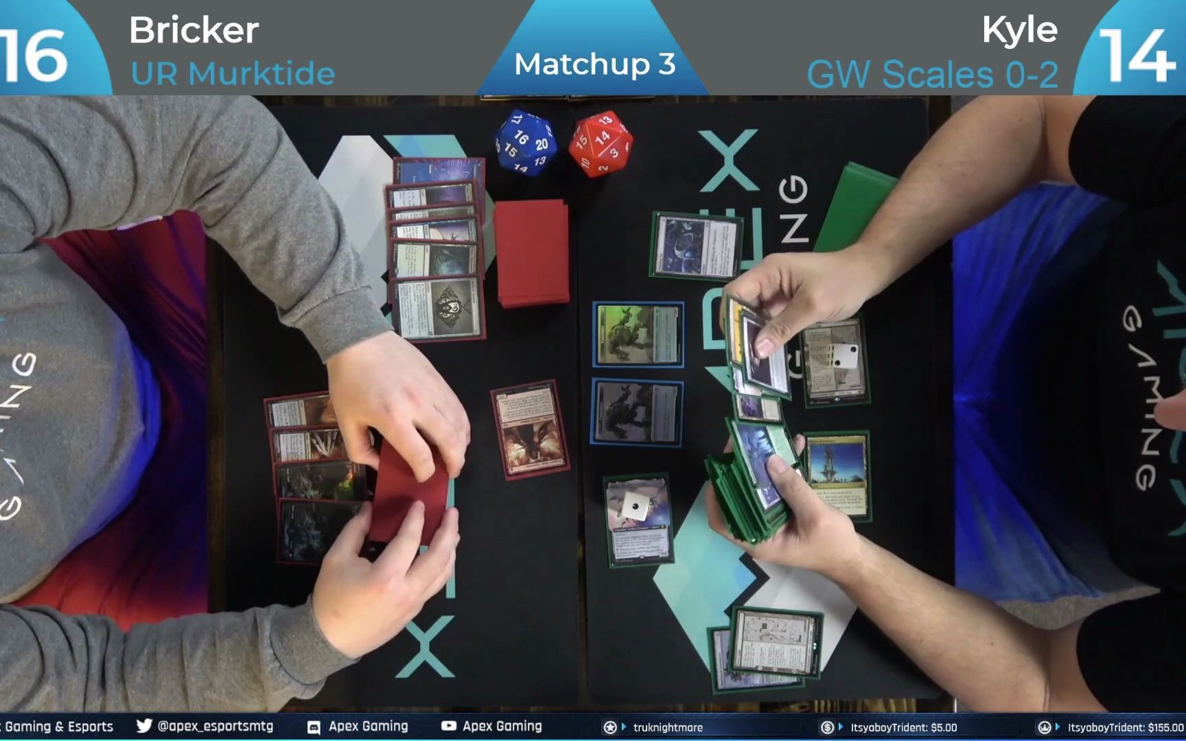 搬运mtg摩登白绿鳞甲vs红蓝龙侯gwscalesvsurmurktidemodernplay