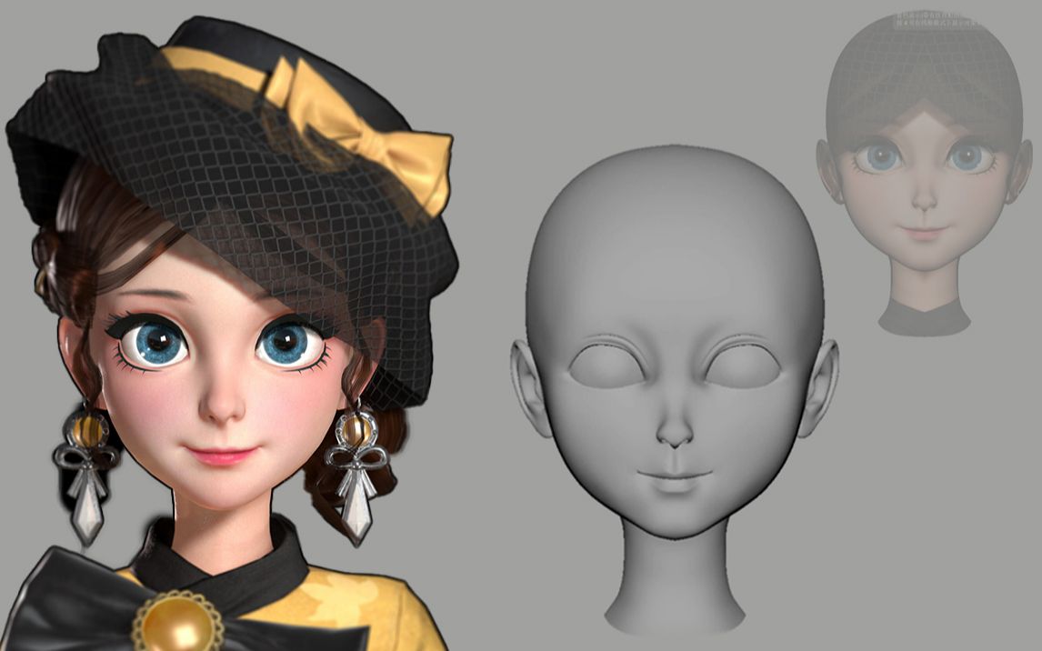 【maya建模】从maya基础知识开始教你,超详细q版人物建模教程_哔哩