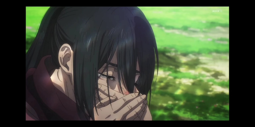 "三笠,这是我最后一次为你围上围巾了"