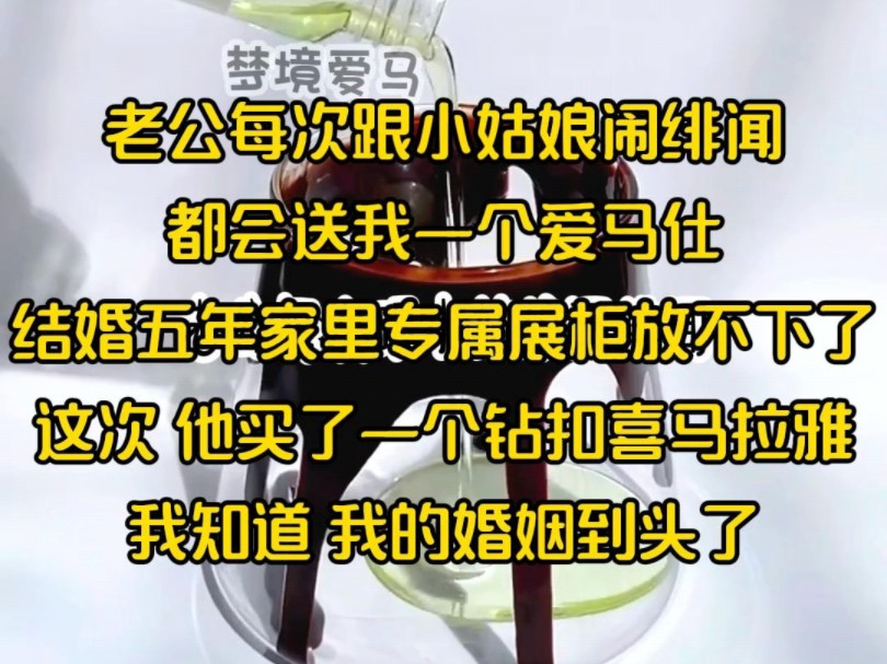 老公每次跟小姑娘闹绯闻,都会送我一个爱马仕,结婚五年家里专属展柜放不下了,这次 他买了一个钻扣喜马拉雅,我知道 我的婚姻到头了哔哩哔哩bilibili