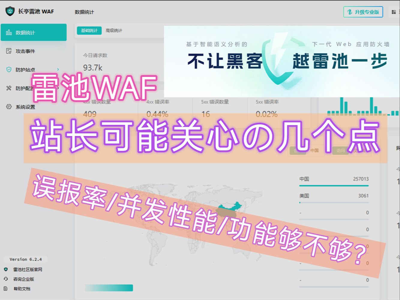 【雷池WAF】可能犹豫の疑问:误报率/并发性能/配套功能,是否符合自己要求?站长可能关心的几个点(非恰饭)哔哩哔哩bilibili