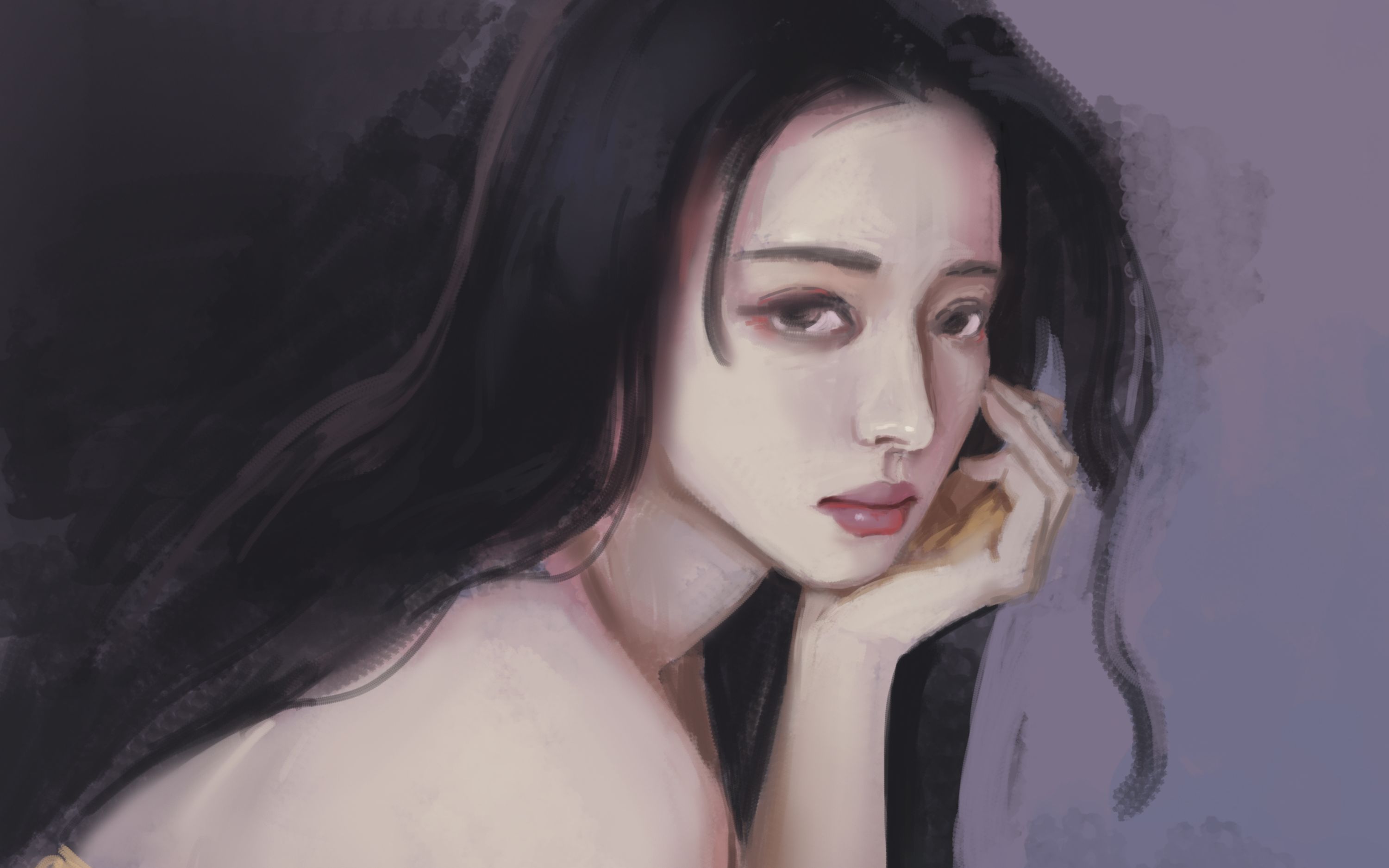 只能画画美女把你们骗进来了 人物厚涂练习 王楚然