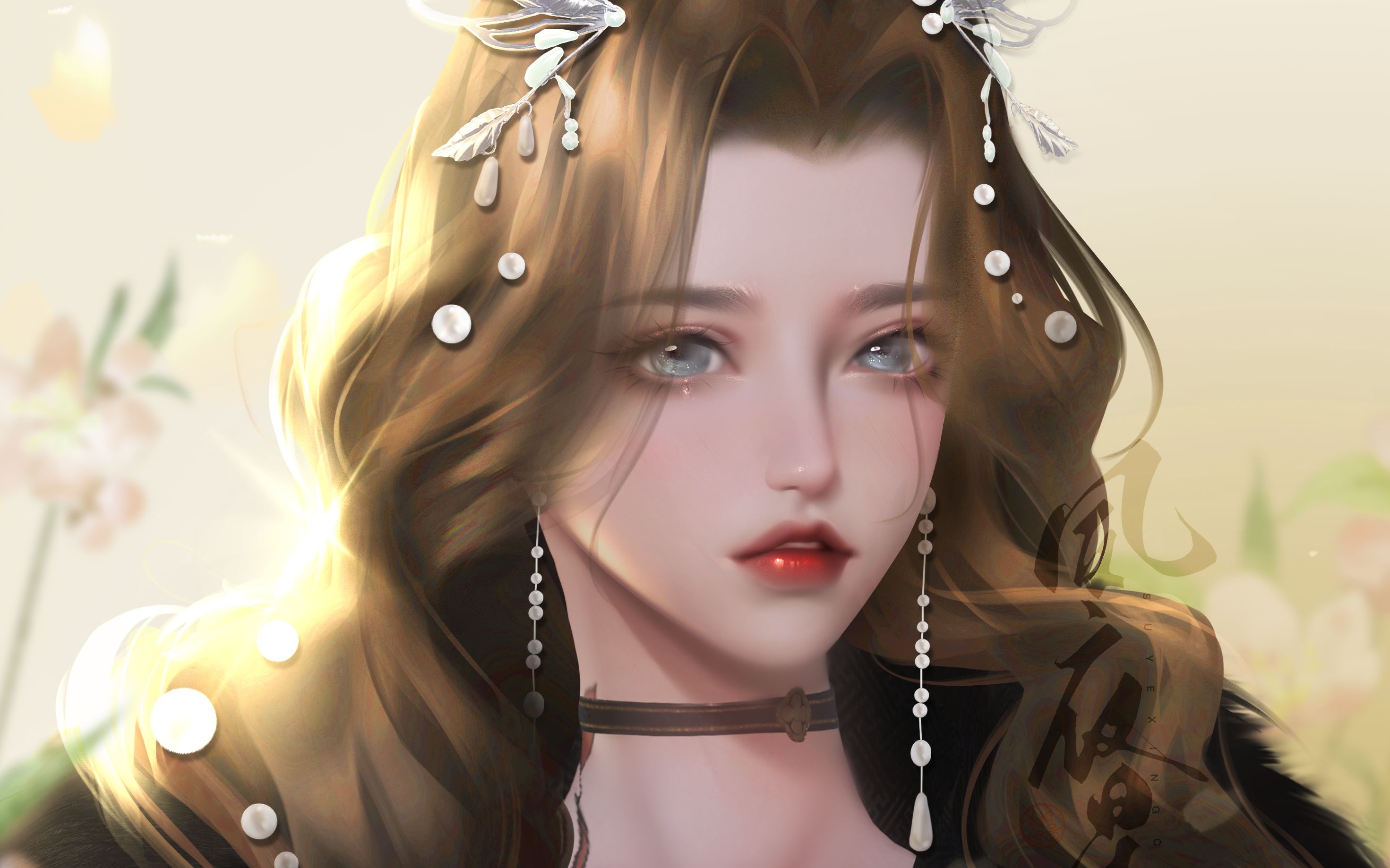 逆水寒转手绘-新尝试 卷发大姐姐