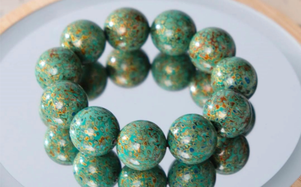 冬官大漆《天青绿》小千层大漆珠