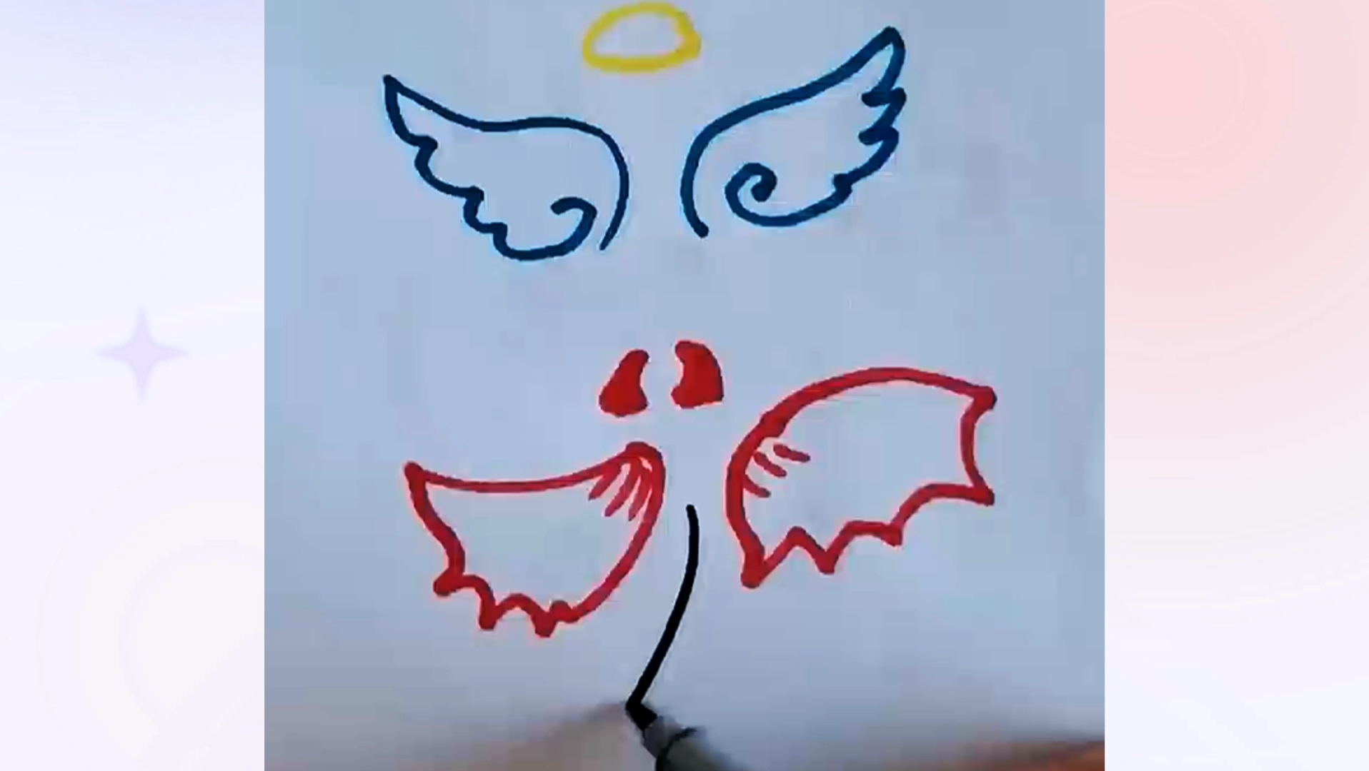 天使与恶魔简笔画