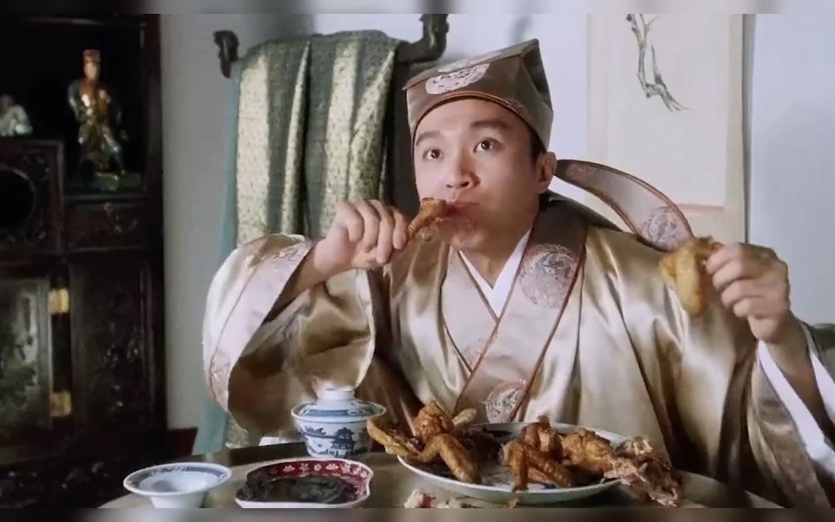 演员吃戏之吃烤翅有多香,王宝强吃鸡翅不吐骨头,星爷最爱烤翅