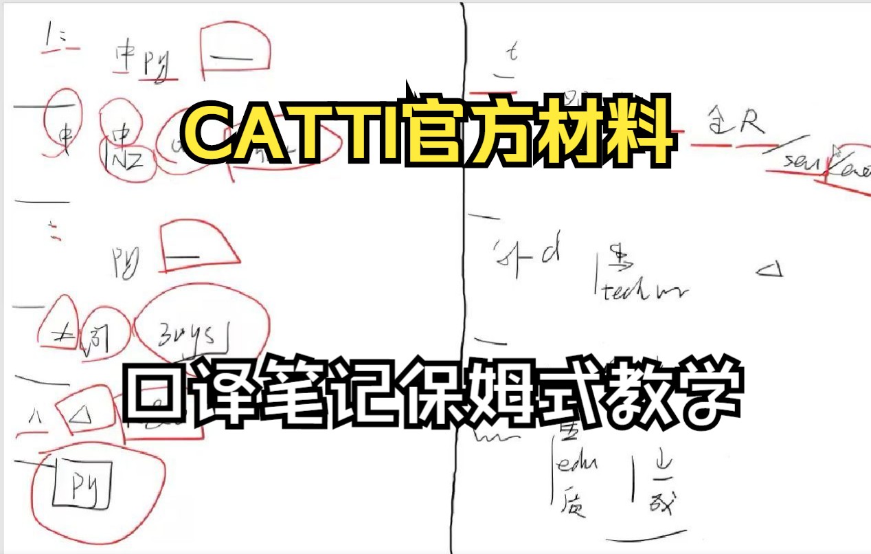 CATTI官方材料/口译笔记演示+保姆式教学.划重点:1、笔记为辅,脑记为主; 2、记信息,不是单词; 3、纵向布局,注重逻辑层次; 4、常用词最好设计...