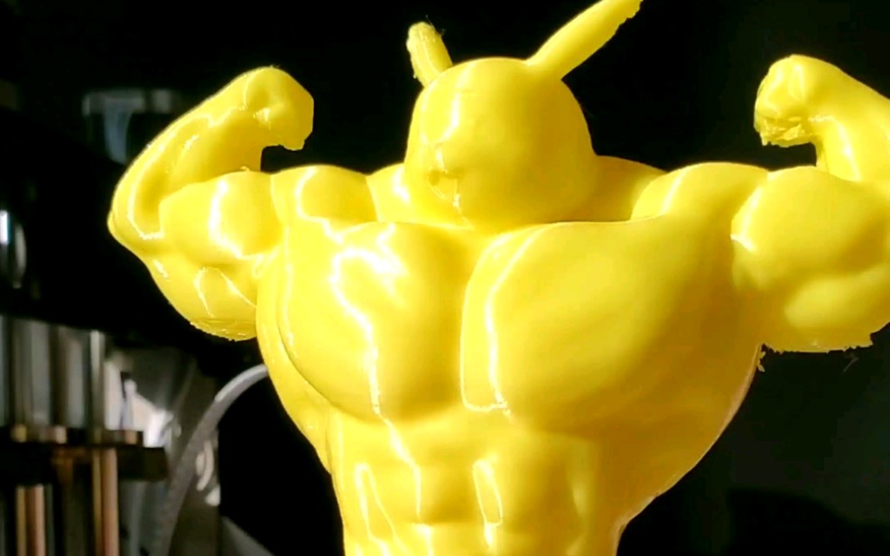 3d打印皮卡丘这个皮卡丘估计是健身过度了小智看到了估计会吓跑