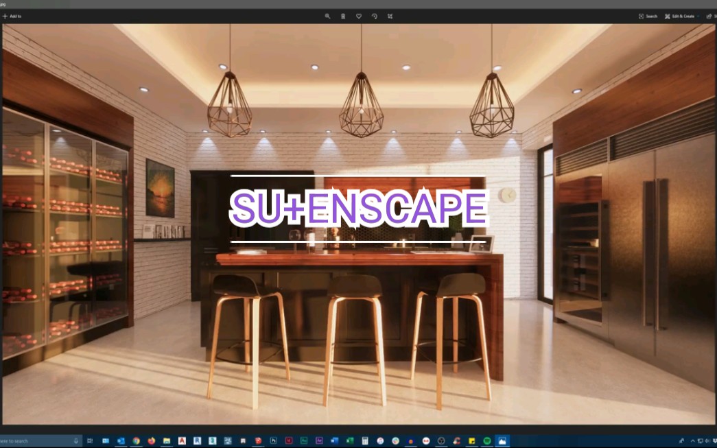 【SU建模渲染】用sketchup建模搭配效率超高的渲染器enscape做一个朴实无华的餐厅,以为是照骗.哔哩哔哩bilibili