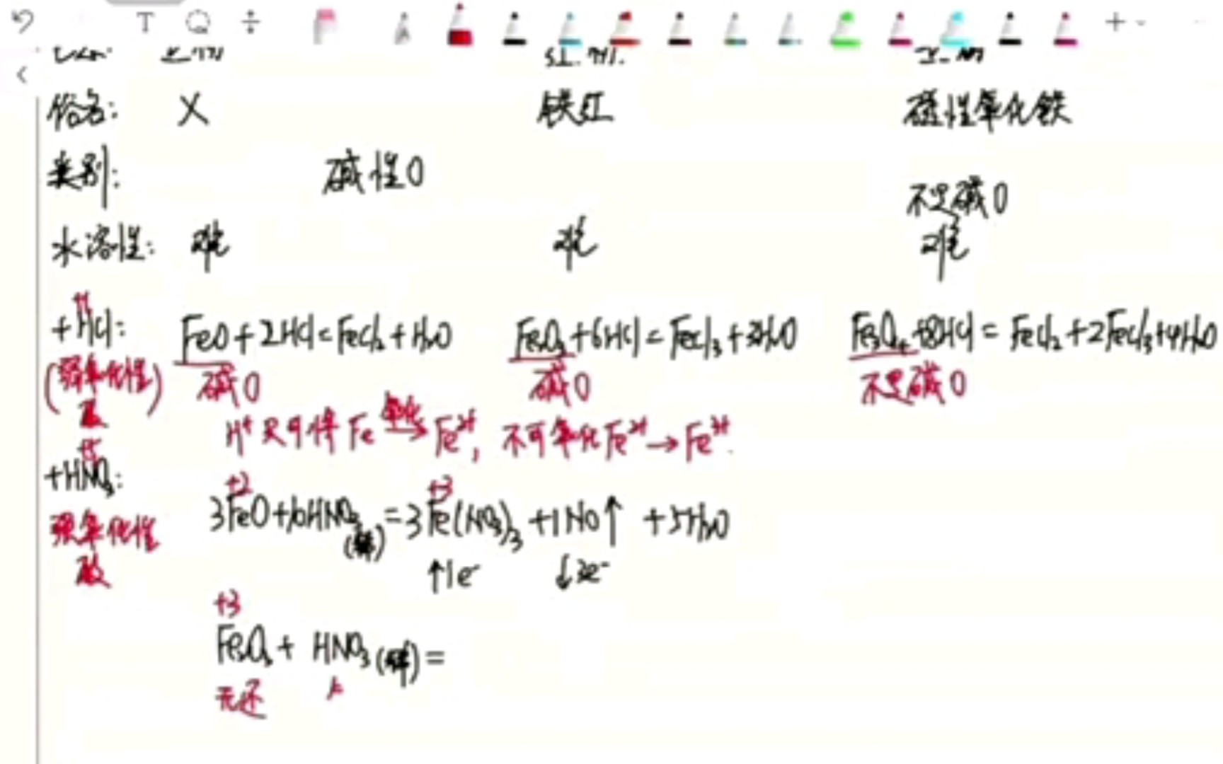 稀硝酸有氧化性,三氧化二铁没有还原性,所以说哔哩哔哩bilibili