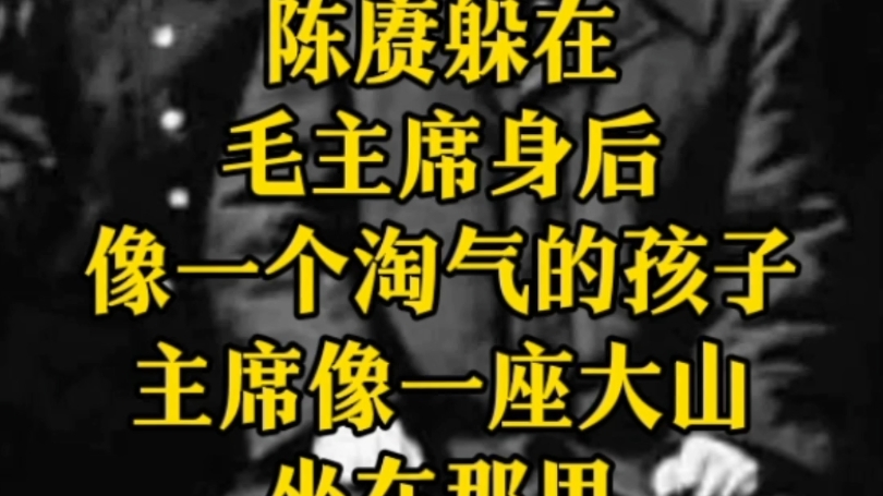 陈赓躲在毛主席身后,像一个淘气的孩子,主席像一座大山坐在那里.哔哩哔哩bilibili