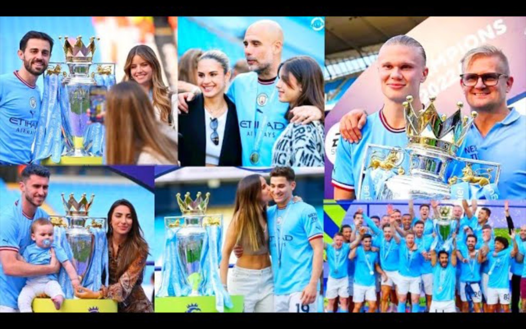 曼城球员夺冠全家福999997