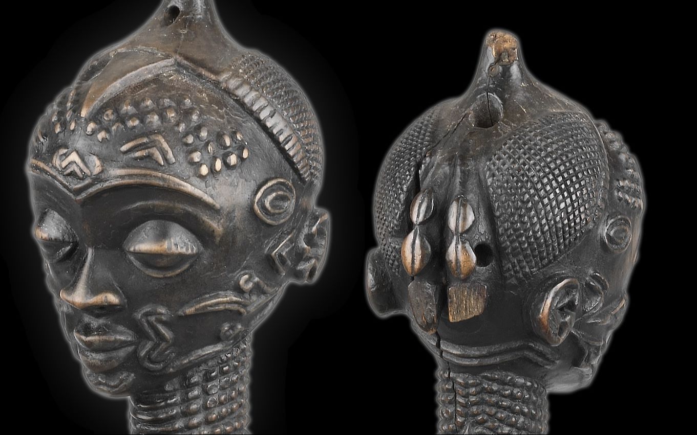 极其精美少见的非洲文物母子雕像