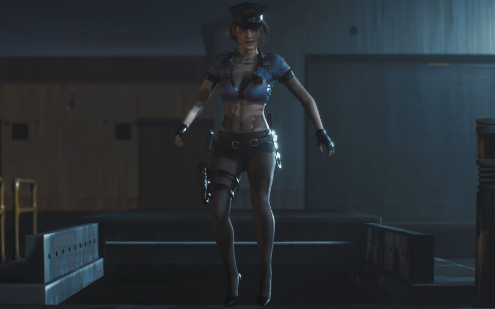 生化危机3吉尔的黑丝高跟性感警服