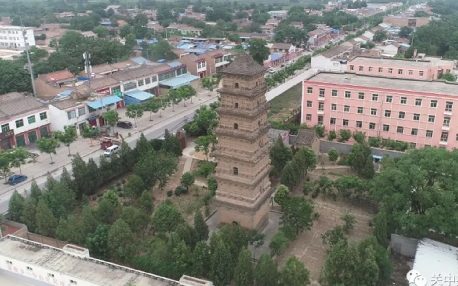 [图]礼泉烽火镇：航拍薄太后塔（香积寺塔）