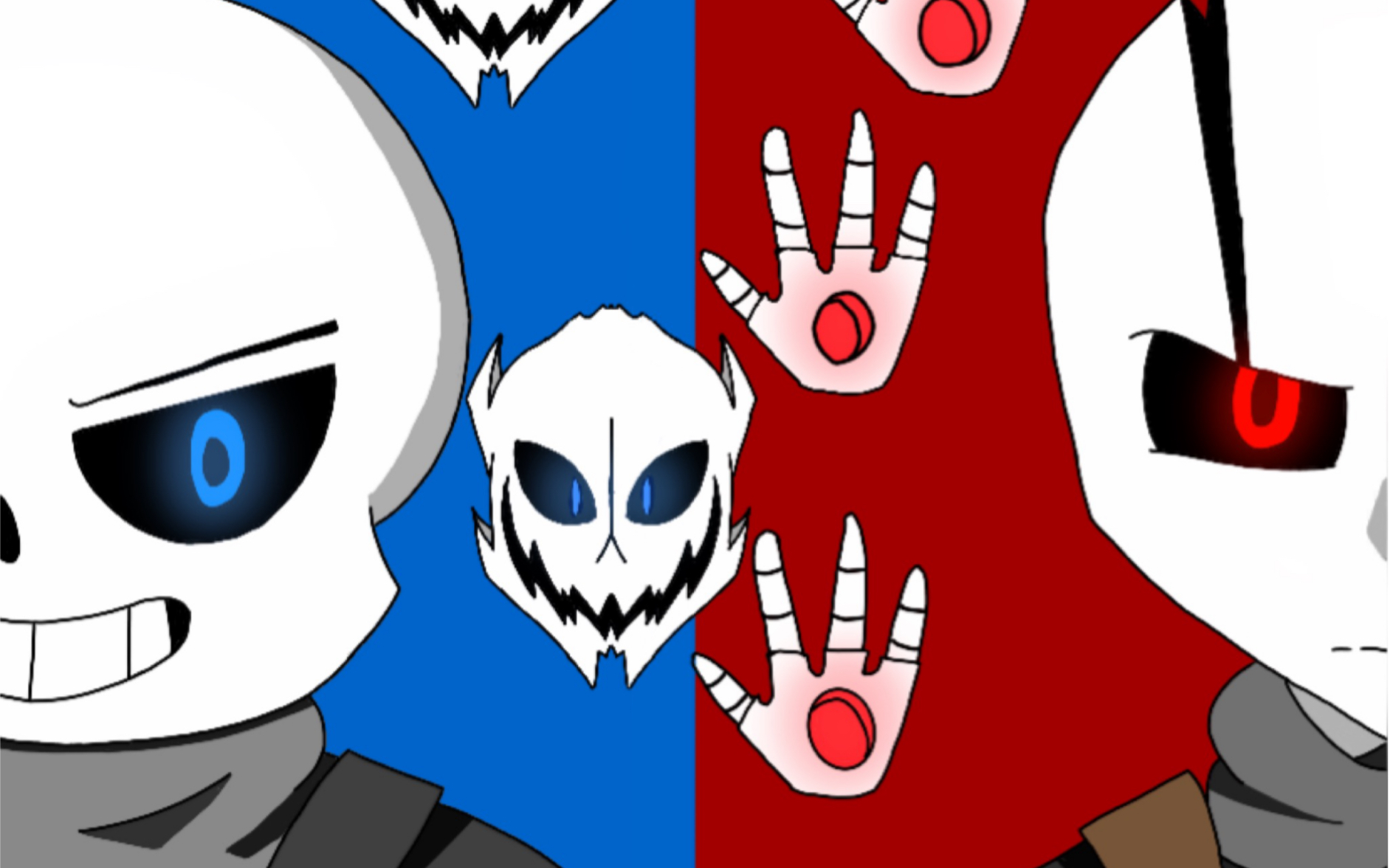 glitchtale sans&gaster 指绘过程 结果_哔哩哔哩 (゜-゜)つロ 干杯