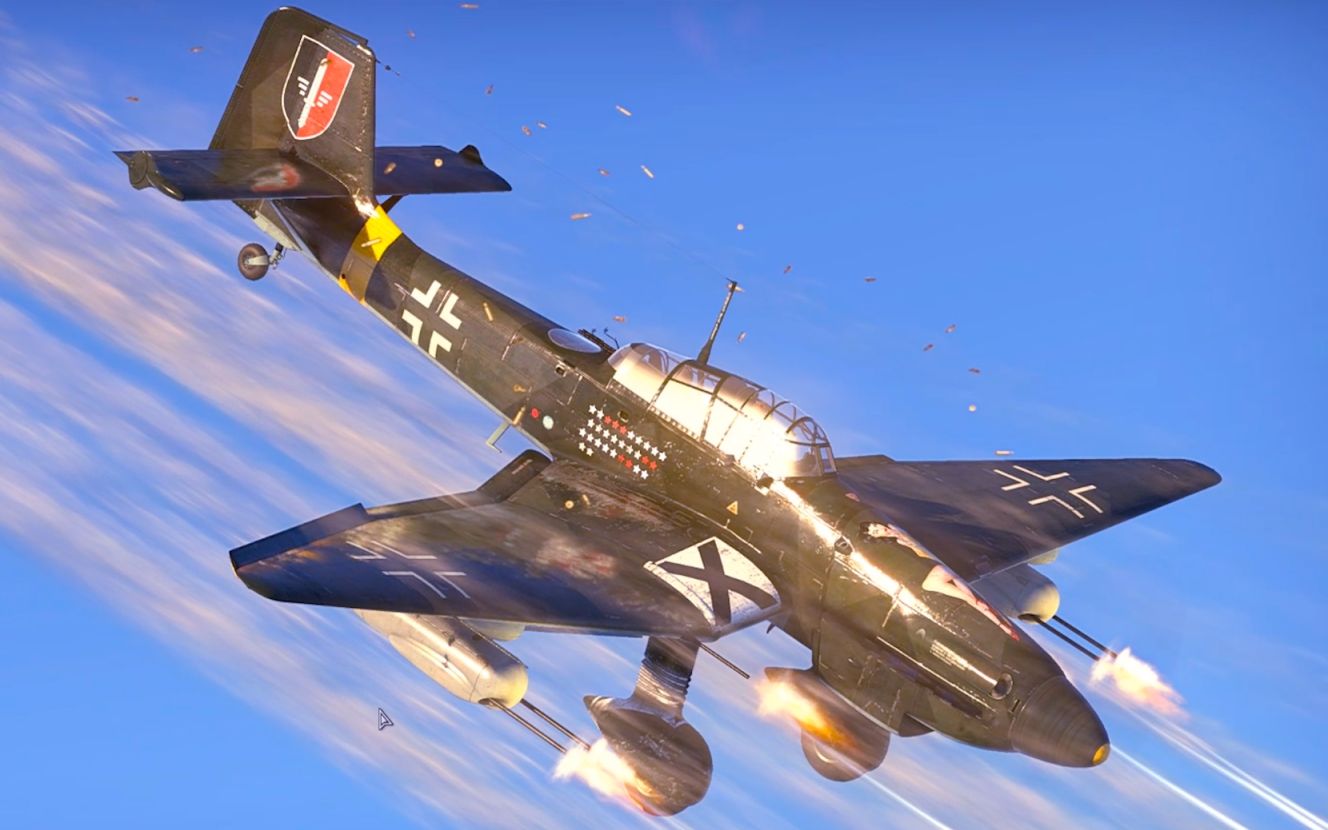 ju87斯图卡其实是战斗机!6门机炮一路对头狂魔!战争雷霆街机