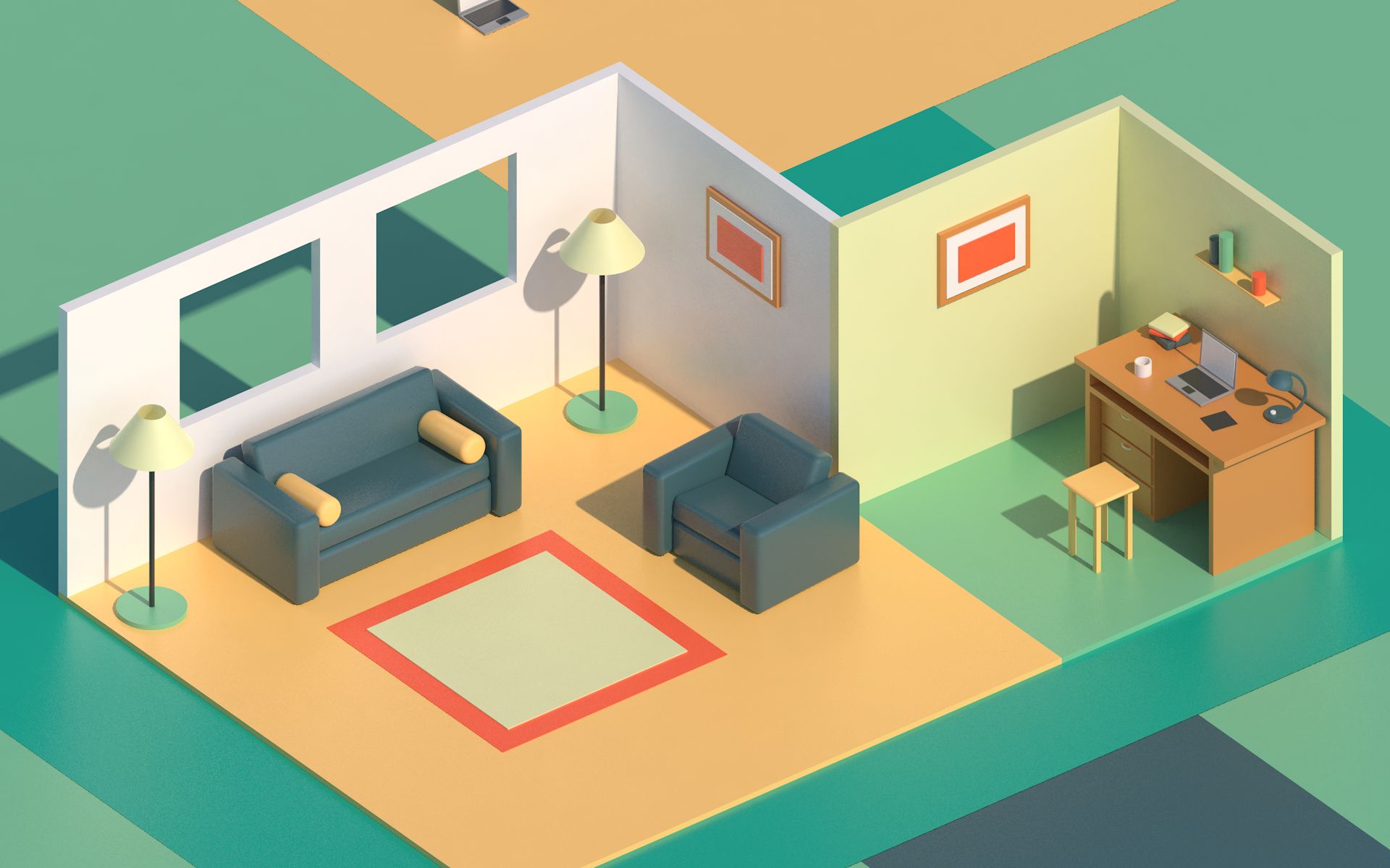 c4d三维卡通家具建模快把你家建出来