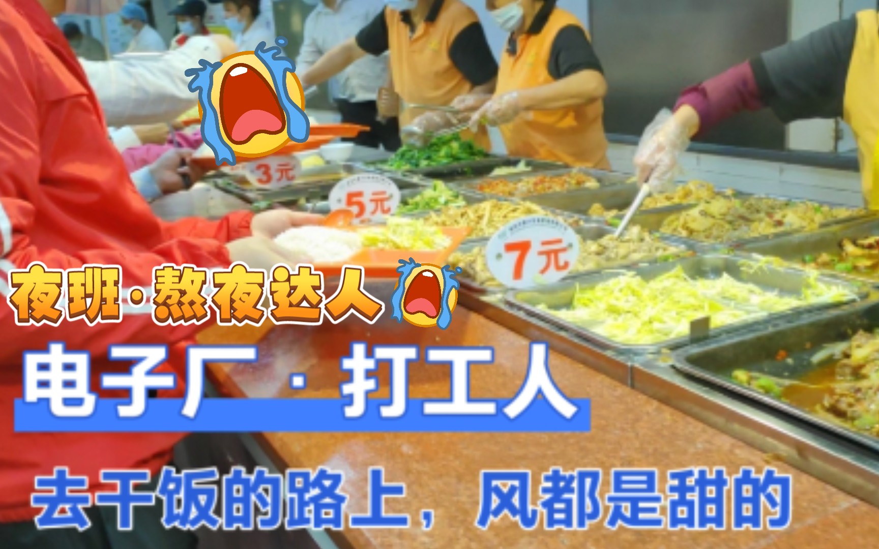 电子厂人!打工人的快乐就是去干饭,两个菜9元