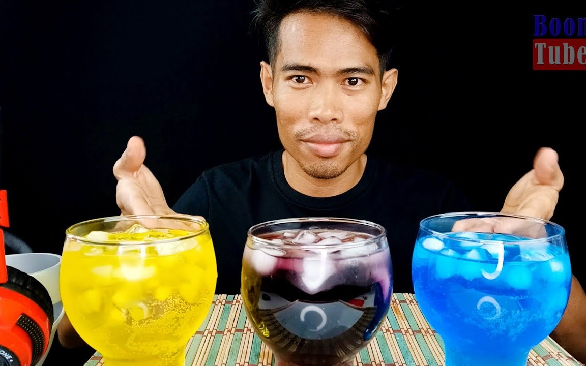 【声控】【咀嚼音】喝三种口味美年达 冰块_哔哩哔哩 (゜-゜)つロ