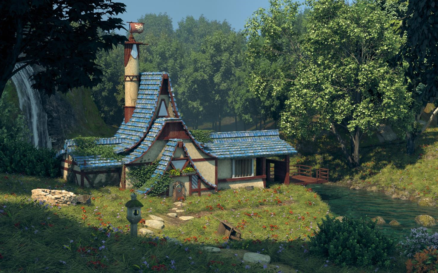 3dsmax场景建筑林克小屋案例含基础知识点讲解