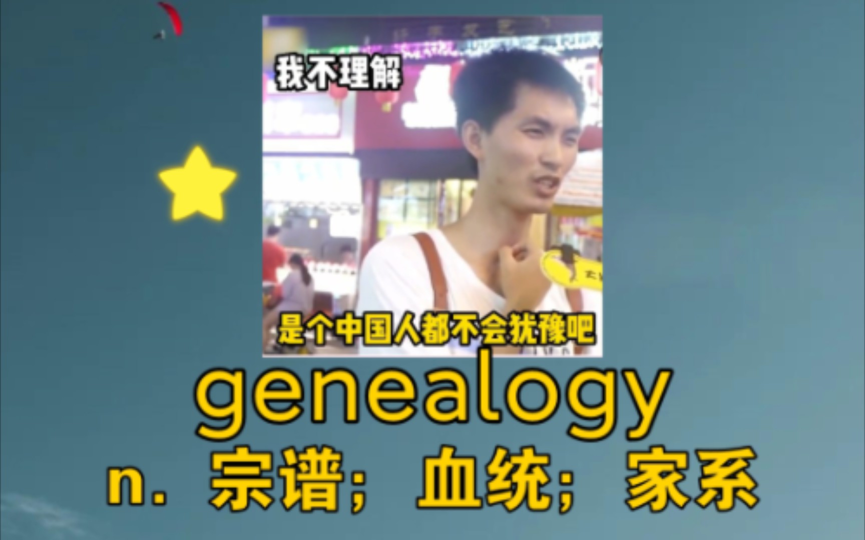 《能进族谱的事不会犹豫》genealogy:n. 宗谱;血统;家系哔哩哔哩bilibili