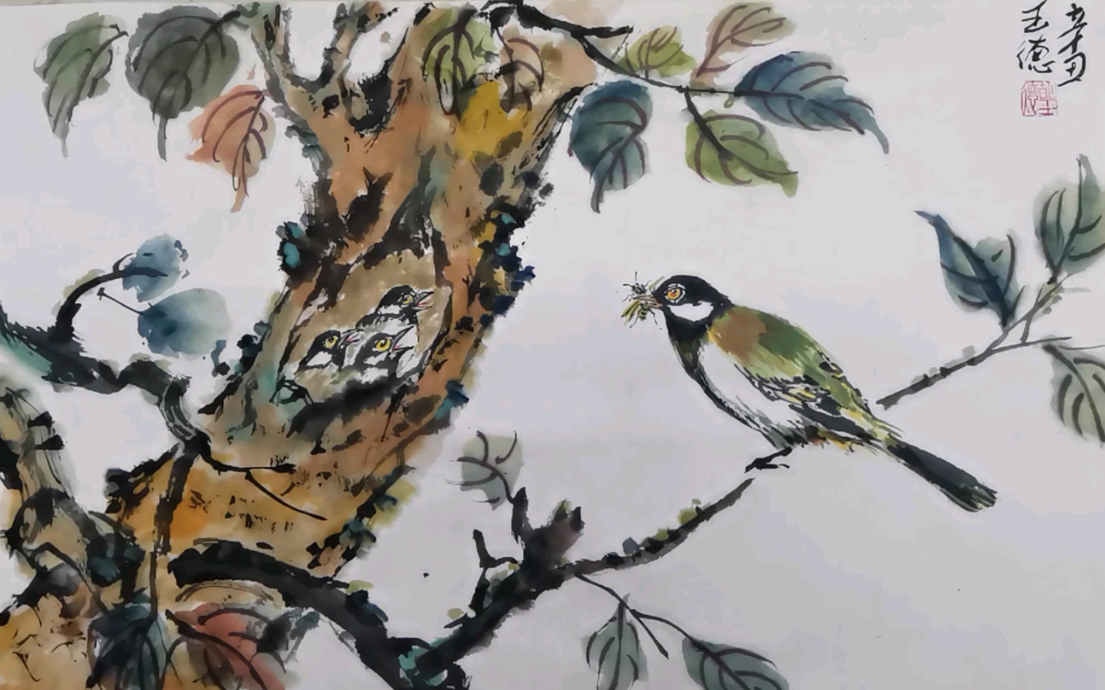 子规鸟哺雏图(02)