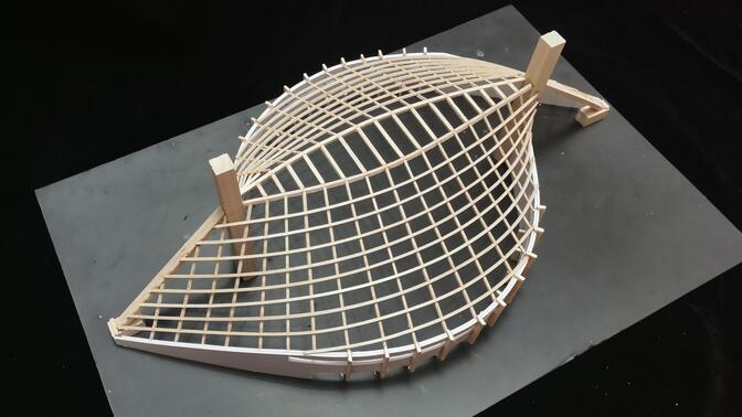 东京代代木国立体育馆--悬索结构模型