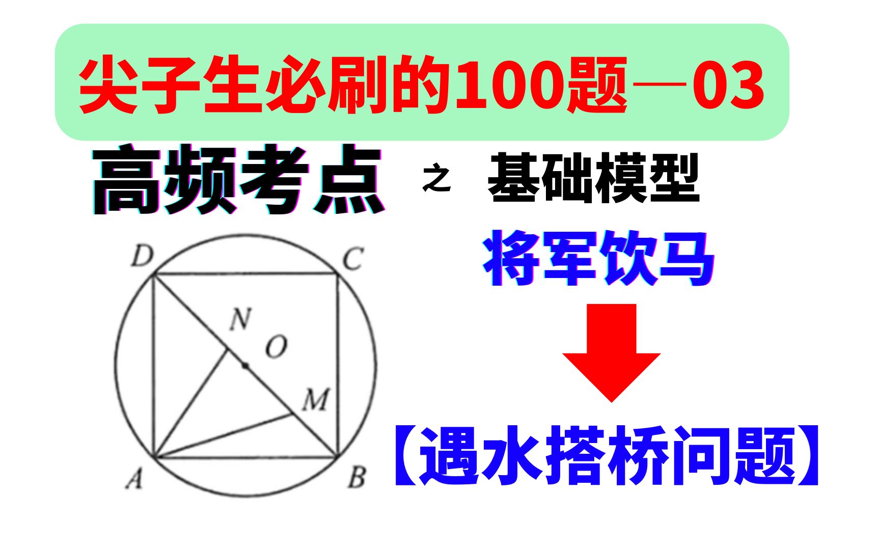 尖子生必刷的100道题——第3题,将军饮马变式【遇水搭桥问题】哔哩哔哩bilibili