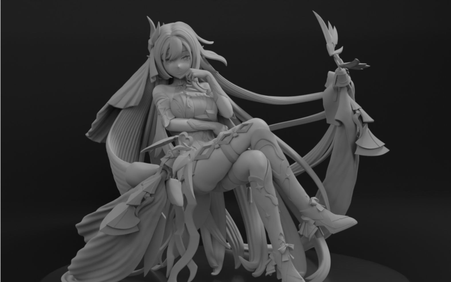 爱莉希雅灰模渲染效果展示