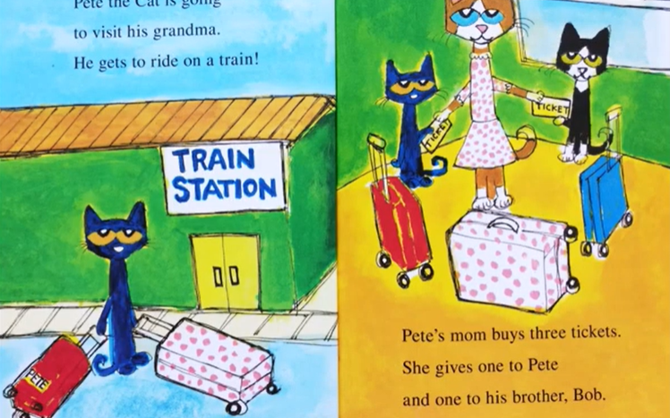 [图]【有声书】I Can Read 起步级之皮特猫 Pete the Cat's Train Trip 女声朗读 I Can Read My First Level