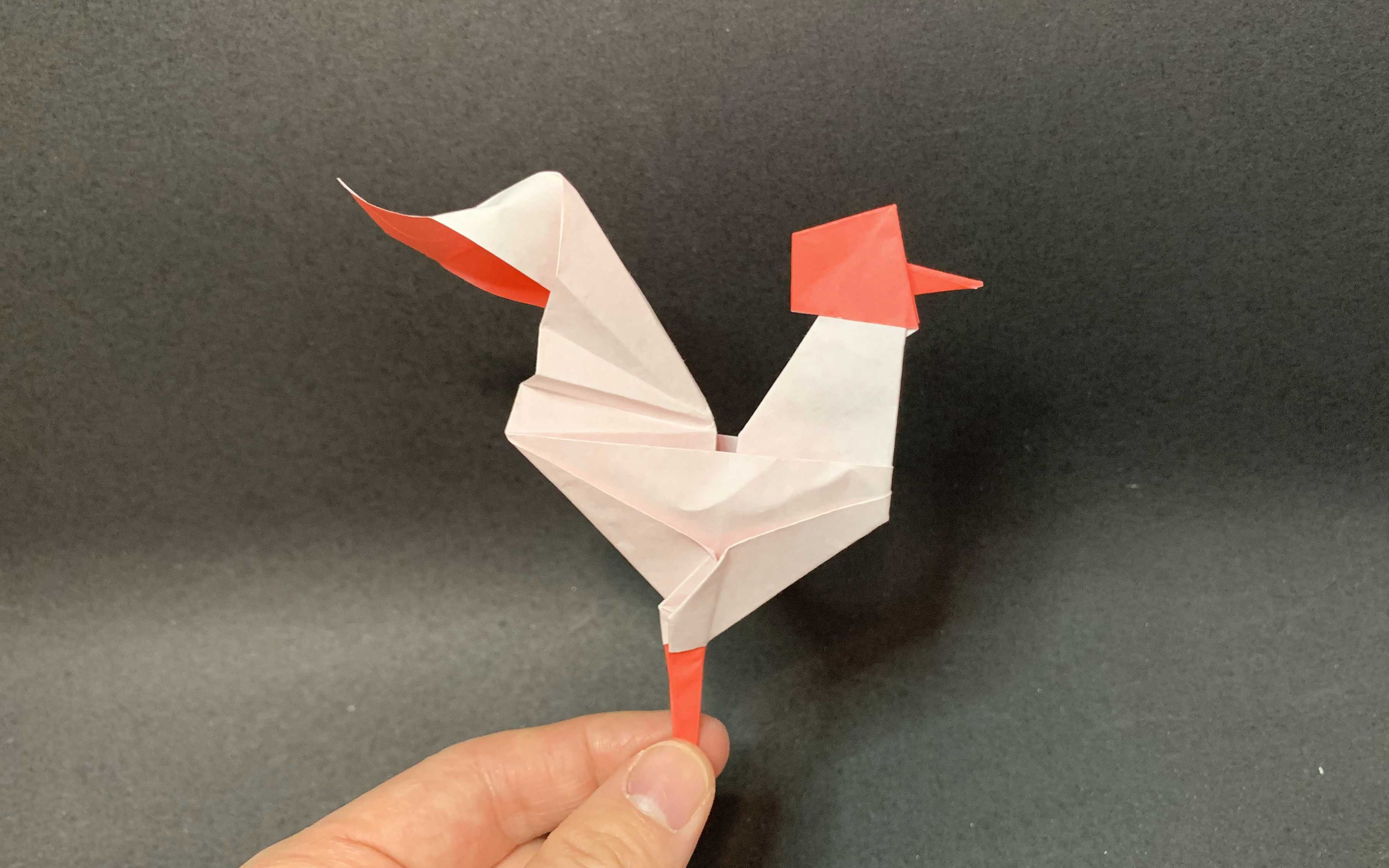 折纸教程一只超级可爱的大公鸡还很简单的哟