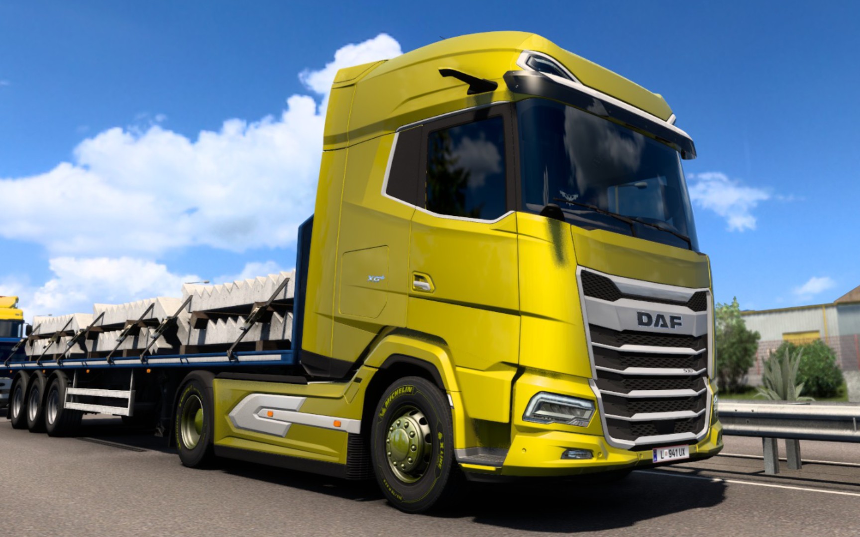 《欧洲卡车模拟2》试驾新款达夫xg  欧卡2首个电子后视镜卡车!