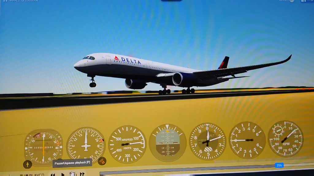 达美航空a359平稳落地长沙黄花机场(geofs)