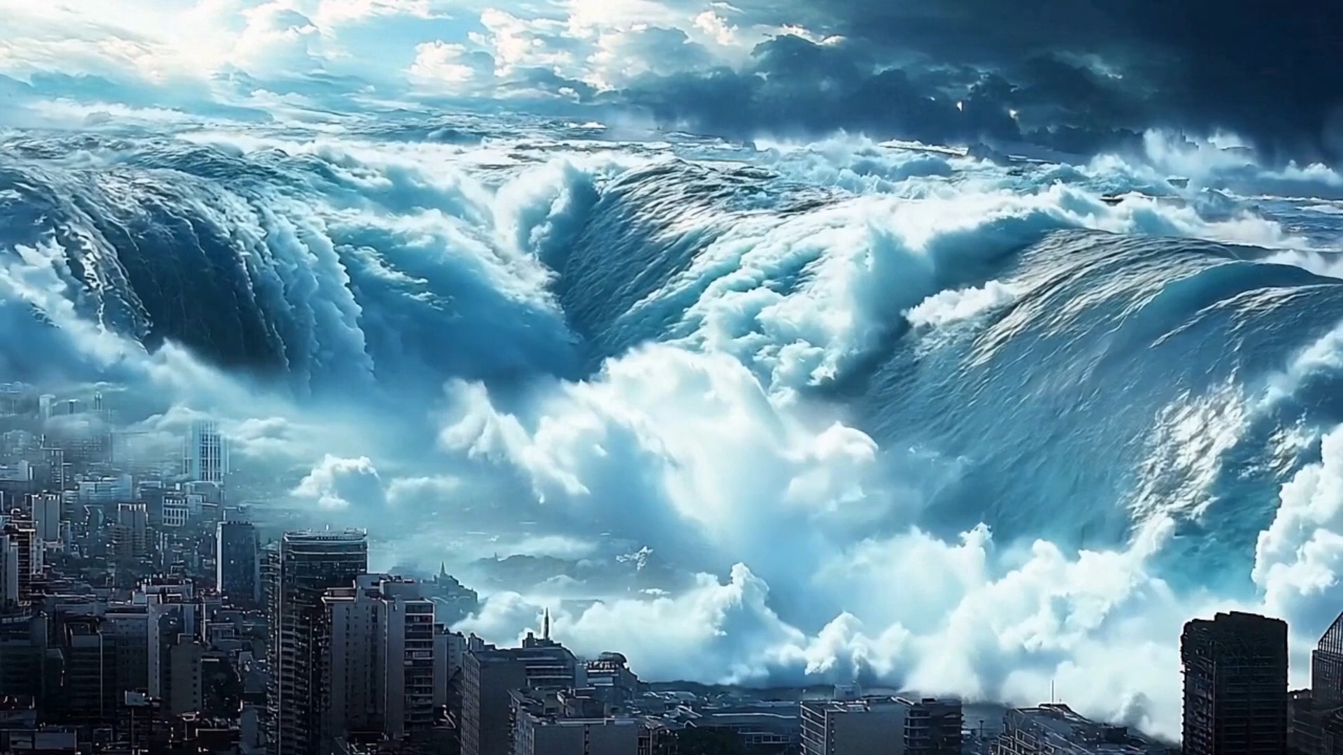 震撼,巨大海啸来袭!城市瞬间变水下世界🌊🏙️小鬼子药丸