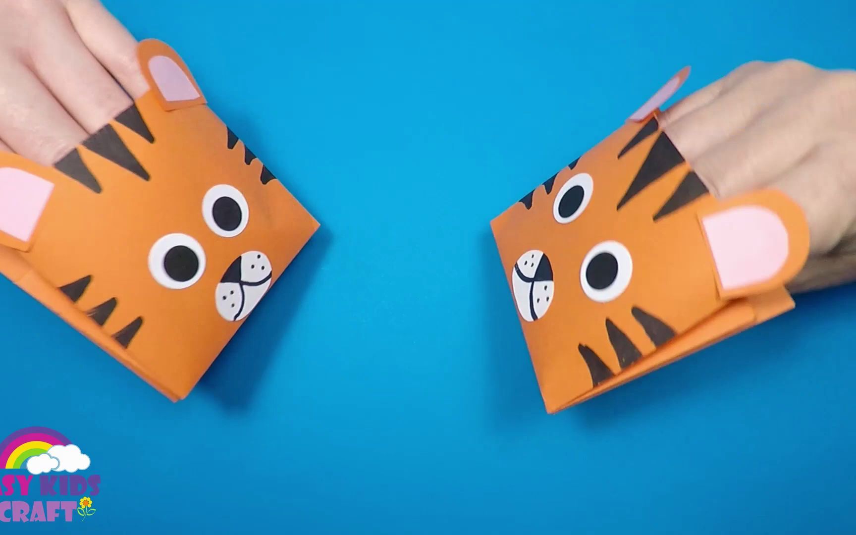 [图]虎年手工: 手偶小老虎 How to Make a Tiger Paper Hand Puppet by Easy Kids Craft