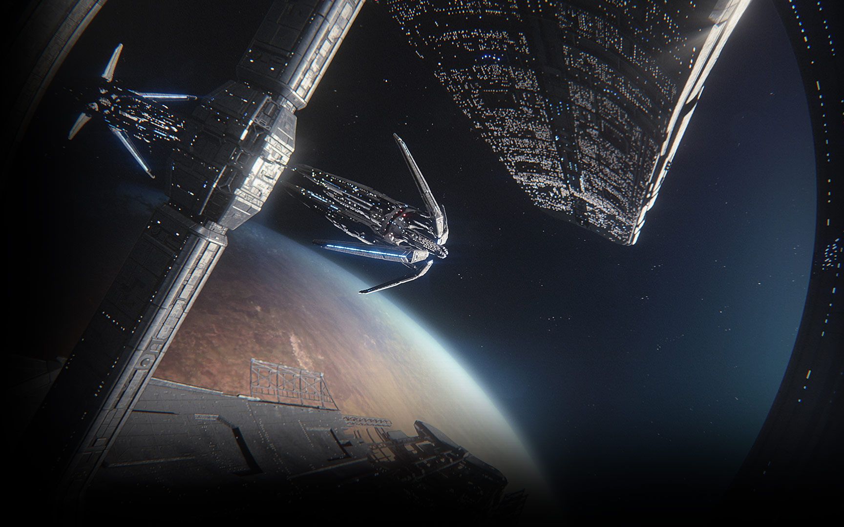 质量效应 hyperion号星际方舟和nexus空间站对接