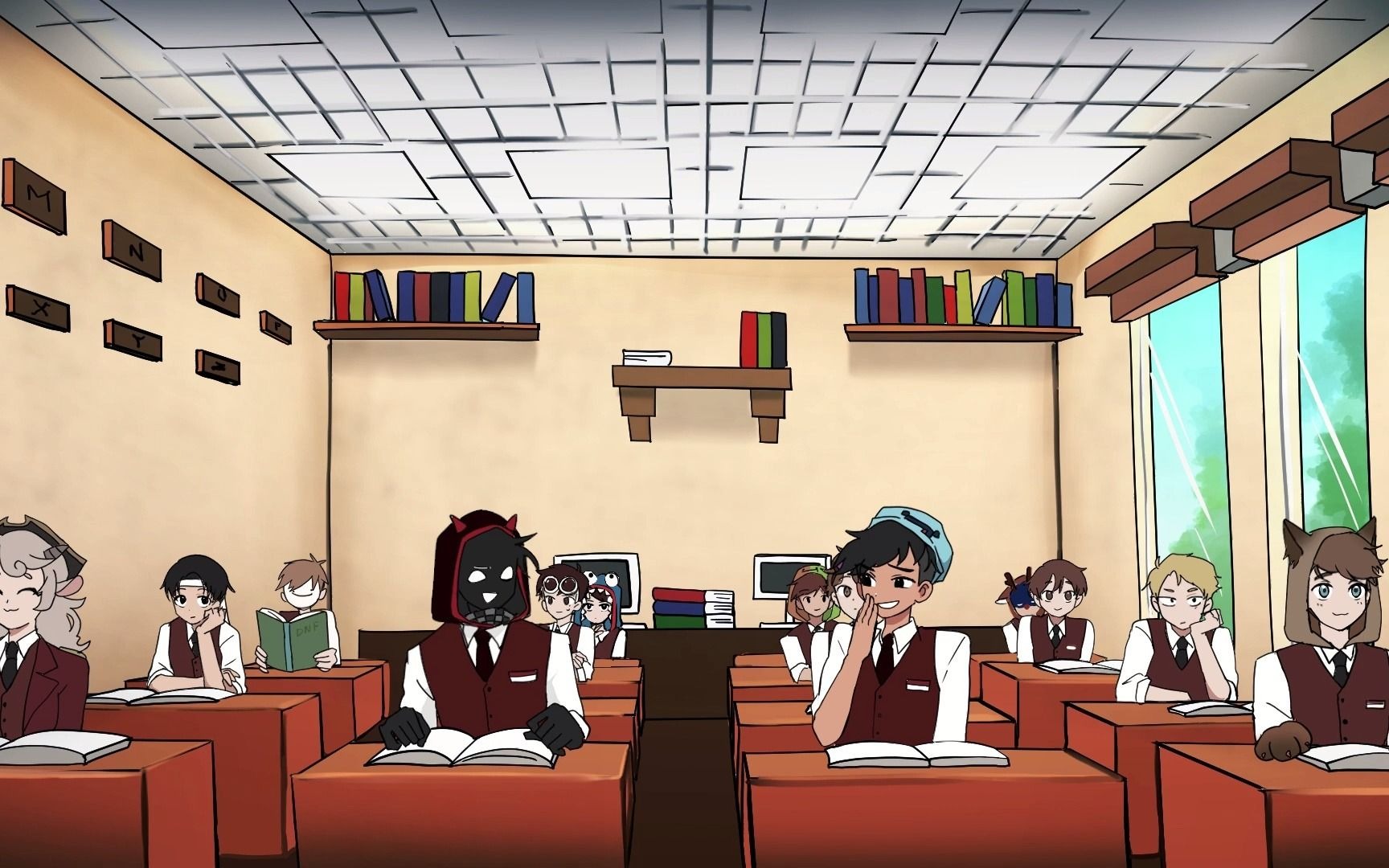 【熟/动画/sin3c12】skeppy和badboyhalo去上学【skeppy&bad shorts】