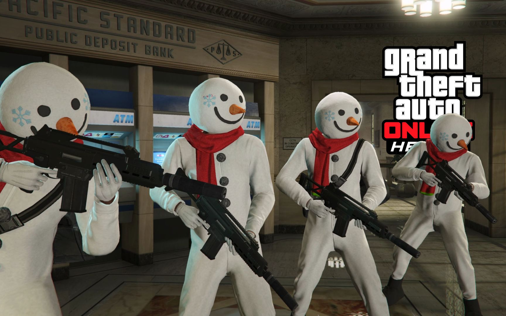 GTA OL 太平洋标准银行惨遭 4 名雪人洗劫哔哩哔哩bilibili