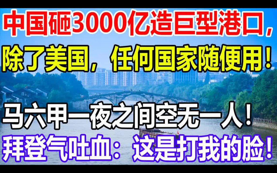 中国砸3000亿造巨型港口,除了美国,任何国家随便用!马六甲一夜之间空无一人!拜登气吐血:这是打我的哔哩哔哩bilibili