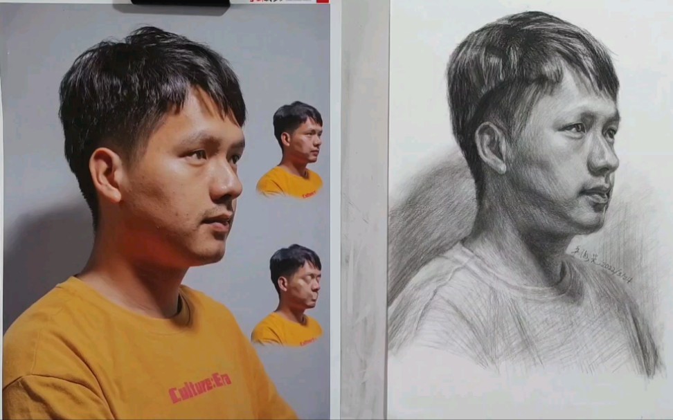 [图]人物素描绘画完整过程，论如何找准形造好型