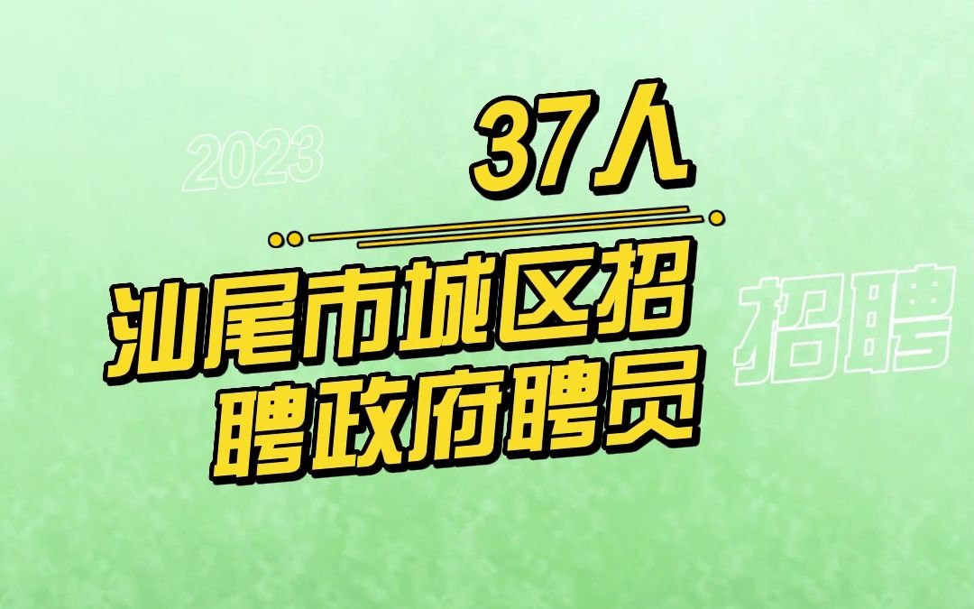 2023广东汕尾市城区招聘政府聘员37人公告哔哩哔哩bilibili