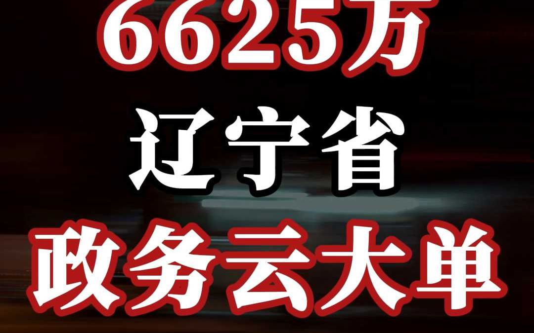 6625 万、辽宁省政务云大单哔哩哔哩bilibili