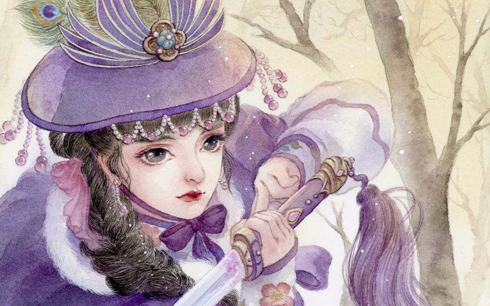 【水彩手绘】怀旧同人袁紫衣~bgm精分~古风~绘画过程~水彩过程