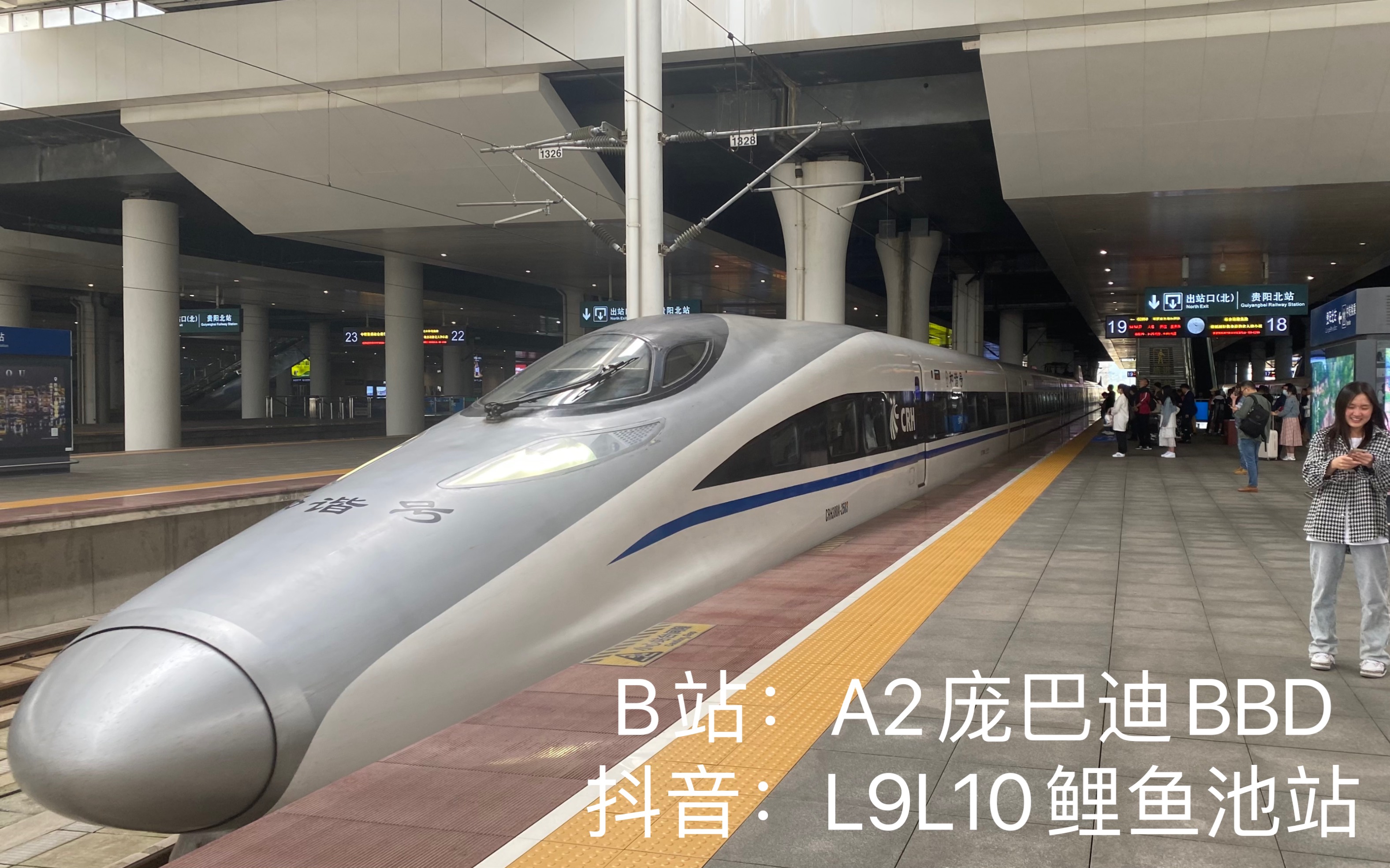 g2850次列车(大理站-重庆西站)本务昆局昆段crh380a-2503贵阳北站出站