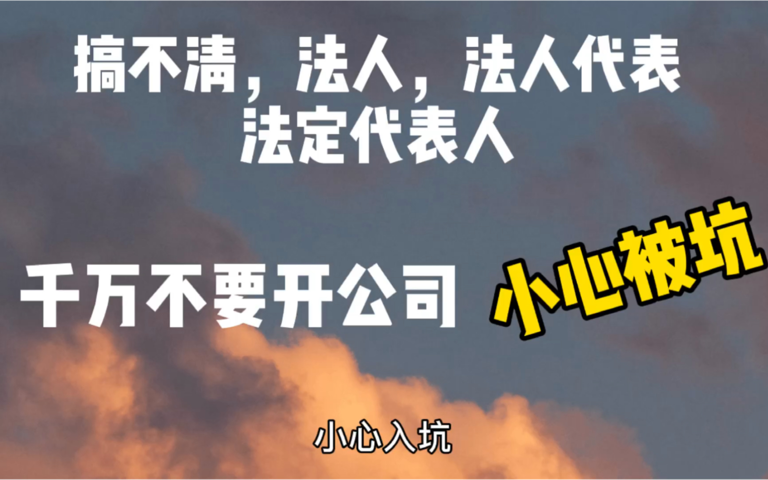 搞不清法人,法定代表,法定代表人,千万不要开公司,小心被坑!哔哩哔哩bilibili