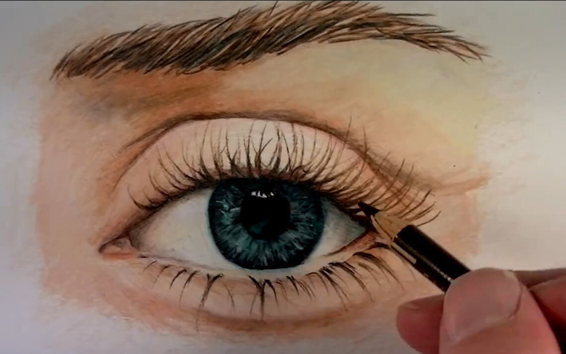 彩铅画眼睛步骤-draw a realistic eye with colored pencils